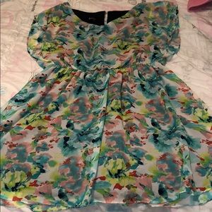 Watercolored flower design dress